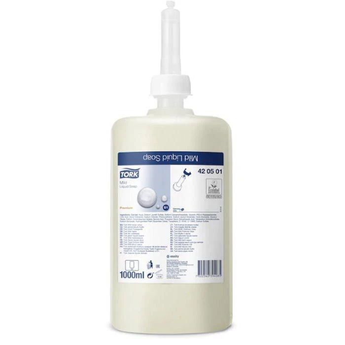 Tork Seife Premium Mild, 420501, S1, Flüssigseife, Nachfüller, 1 Liter 10 Tork Seife Premium Mild, 420501, S1, Flüssigseife, Nachfüller, 1 Liter – Bild 8