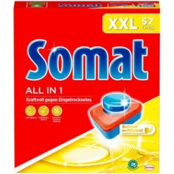 Somat Spülmaschinentabs All In 1, Kraftvoll Gegen Eingetrocknetes, 56 Tabs