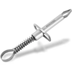 InstrumenteNRW Zeckenentferner PI-BB-052, Zeckenzange, Aus Edelstahl, Mit Haltebügel, Silber