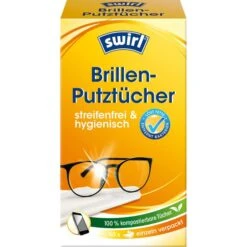 Swirl Brillenputztücher Brillenputztuch-Spender, Streifenfrei, Einzeln Verpackt, 50 Stück