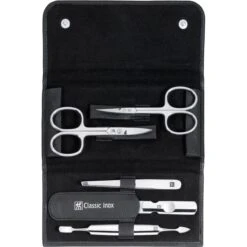 Zwilling Maniküre-Pediküreset Classic INOX, 97458-004, Echt Leder, Schwarz, 5-teilig