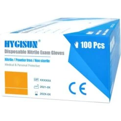 HYGISUN Einmalhandschuhe Intco Nitril, Puderfrei, Blau, 100 Stück, Größe M -Franz-Mensch Shop 1931d2d4ffac75ad519c2703178bdabf0e08f791 einmalhandschuhe hygisun intco nitril puderfrei