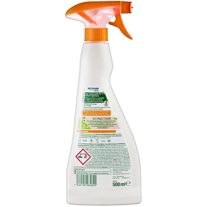 Heitmann Kraftreiniger Pure Essig + Orange, 1008589, Spray, 500 Ml 4 Heitmann Kraftreiniger Pure Essig + Orange, 1008589, Spray, 500 Ml – Bild 2