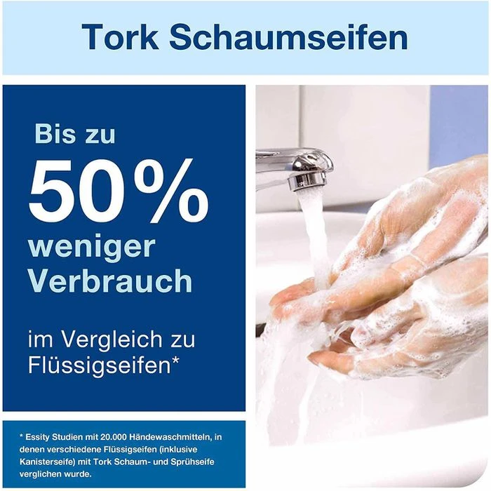Tork Seife Premium Mild, 520501, S4, Schaumseife, Nachfüller, 1 Liter 6 Tork Seife Premium Mild, 520501, S4, Schaumseife, Nachfüller, 1 Liter – Bild 4