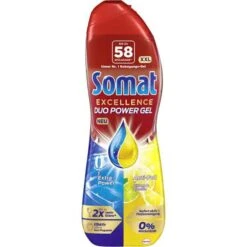 Somat Maschinenspülmittel Excellence Duo Power, Gel Zitrone & Limette, Geschirr-Reiniger, 928 Ml