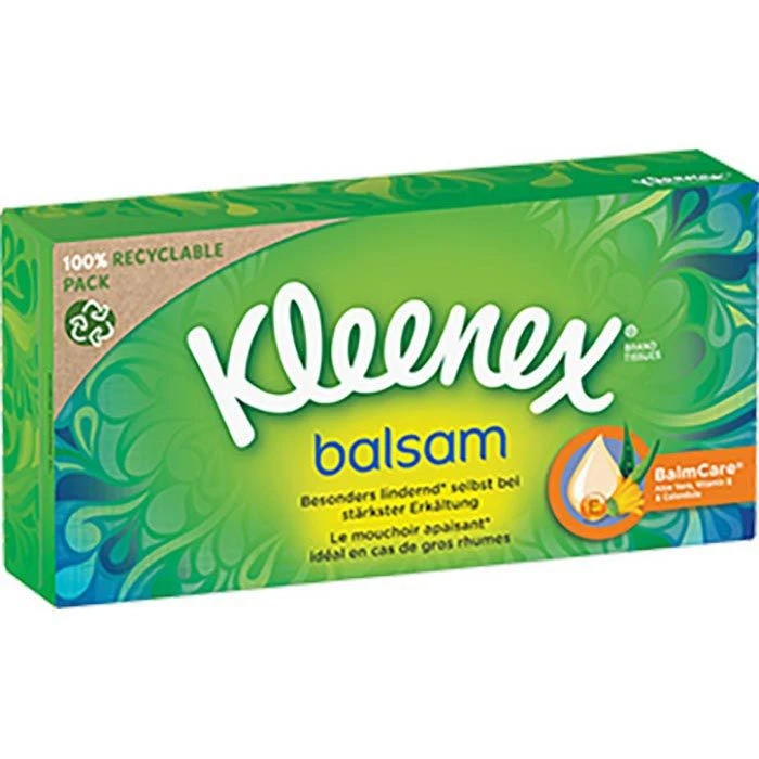 Kleenex Balsam Box 4-lagig 60 Taschentücher 3 Kleenex Balsam Box 4-lagig 60 Taschentücher