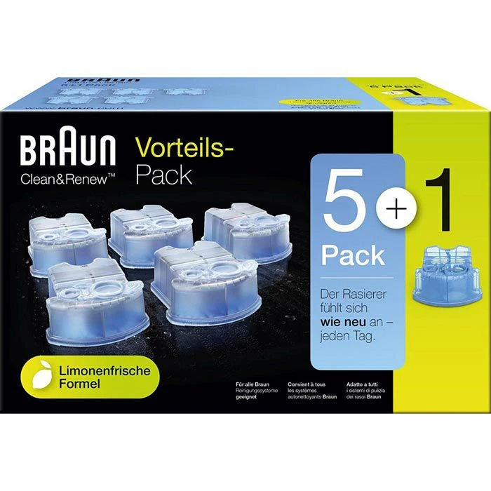 Braun CCR 5+1 Clean & Renew 6 Stück Für Braun Serie 3 Bis 9 Reinigungskartuschen 3 Braun CCR 5+1 Clean & Renew 6 Stück Für Braun Serie 3 Bis 9 Reinigungskartuschen