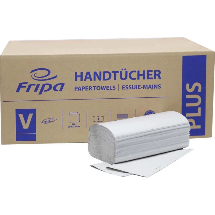 Fripa Papierhandtücher Plus, 1-lagig, Natur, Zick-Zack-Falz, 25 X 23 Cm, 5000 Stück 3 Fripa Papierhandtücher Plus, 1-lagig, Natur, Zick-Zack-Falz, 25 X 23 Cm, 5000 Stück