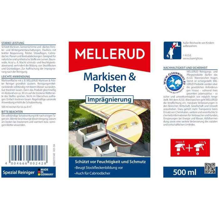 Mellerud Imprägniermittel Markisen & Polster, Imprägnierung, Spray, 2001002428, 500ml 6 Mellerud Imprägniermittel Markisen & Polster, Imprägnierung, Spray, 2001002428, 500ml – Bild 4