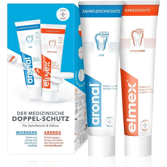 Aronal-Elmex Zahnpasta Doppel-Schutz, 2 X 75 Ml 3 Aronal-Elmex Zahnpasta Doppel-Schutz, 2 X 75 Ml