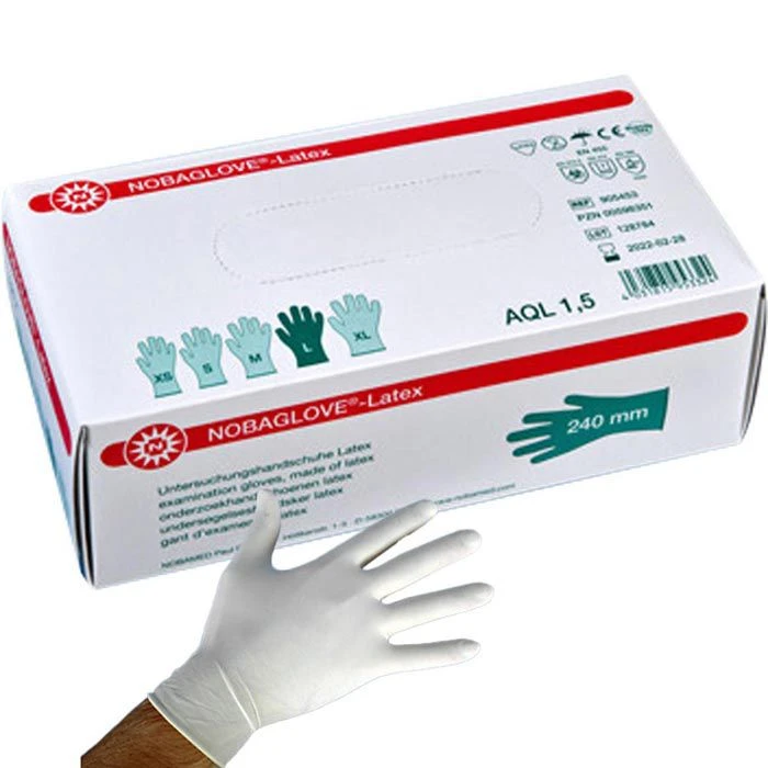 Nobamed Einmalhandschuhe Nobaglove Latex Puderfrei, Weiß, 100 Stück, Größe XL 3 Nobamed Einmalhandschuhe Nobaglove Latex Puderfrei, Weiß, 100 Stück, Größe XL
