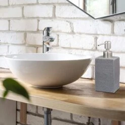 Relaxdays Seifenspender Steinoptik Eckig, Grau, Kunststein, Mit Edelstahlpumpe, 200ml -Franz-Mensch Shop 374410b2b208df455efb57072ffef3ac46dbde54 seifenspender relaxdays steinoptik eckig grau