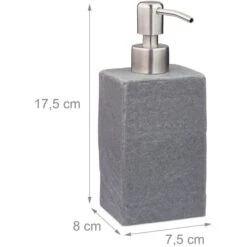 Relaxdays Seifenspender Steinoptik Eckig, Grau, Kunststein, Mit Edelstahlpumpe, 200ml -Franz-Mensch Shop 392ece9b9d667c27d75fe3569450ce0156ce26e8 seifenspender relaxdays steinoptik eckig grau