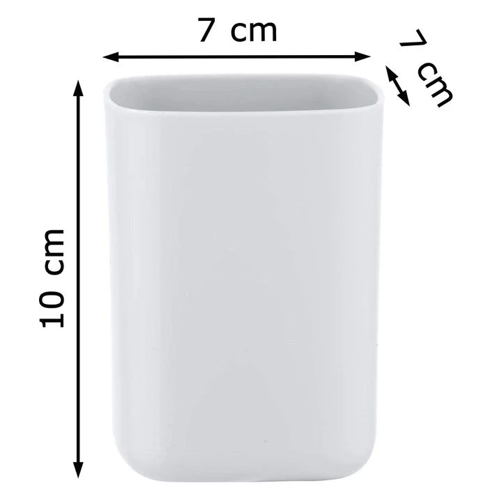 Wenko Zahnputzbecher Barcelona, Kunststoff, Weiß 6 Wenko Zahnputzbecher Barcelona, Kunststoff, Weiß – Bild 4