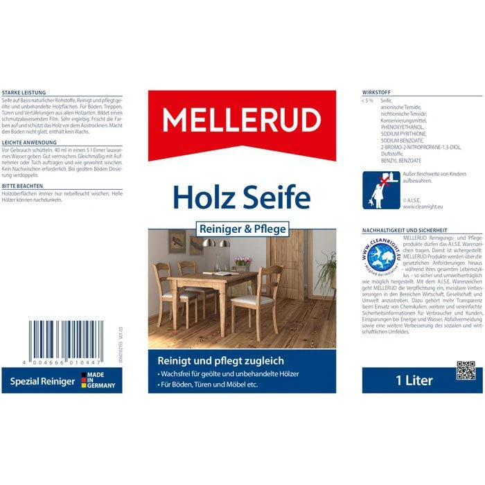 Mellerud Holzreiniger Holz Seife, 2001010447, Für Holzoberflächen Und -böden, 1 Liter 6 Mellerud Holzreiniger Holz Seife, 2001010447, Für Holzoberflächen Und -böden, 1 Liter – Bild 4