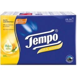Tempo Taschentücher Soft & Sensitive, Mandelöl Und Aloe Vera, 4-lagig, 36 Päckchen
