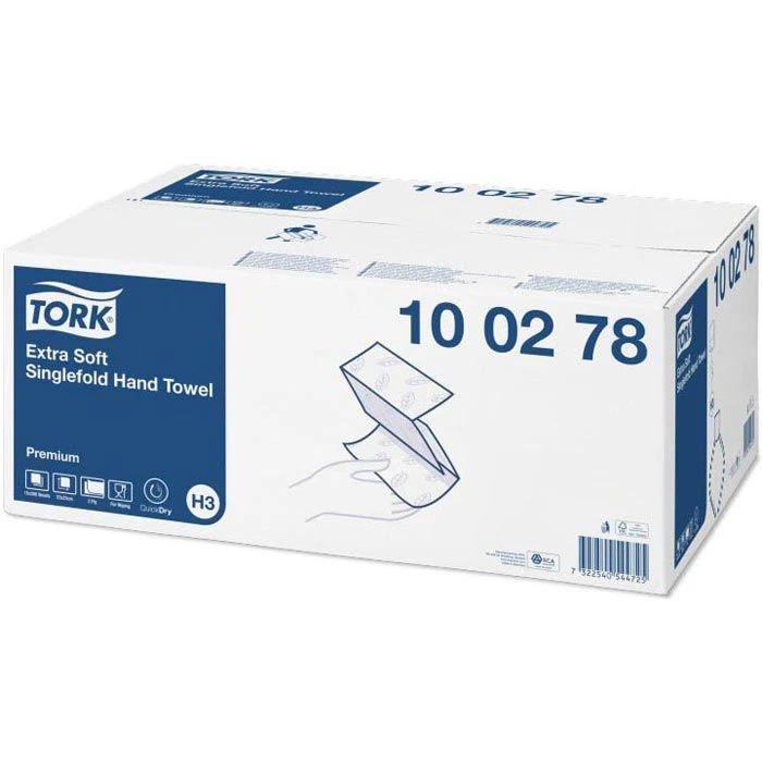Tork Premium Soft 100278, 2-lagig, 23x23cm, Weiß, Zick-Zack-Falz, H3, 3000 Stück 6 Tork Premium Soft 100278, 2-lagig, 23x23cm, Weiß, Zick-Zack-Falz, H3, 3000 Stück – Bild 4