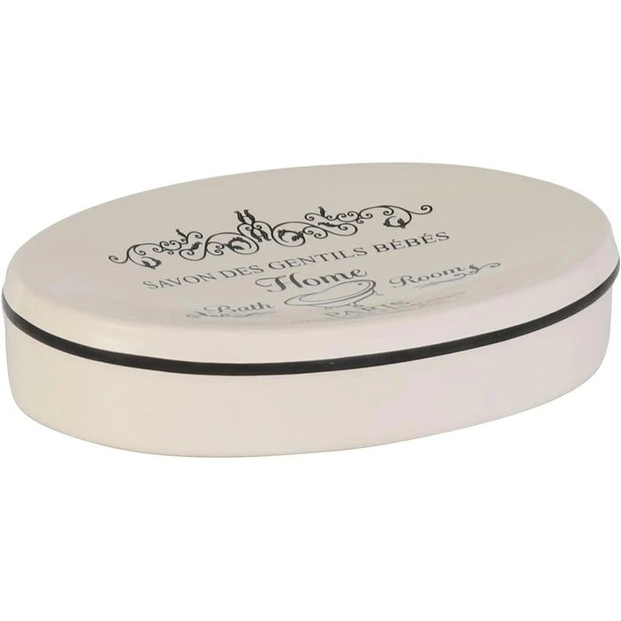 Axentia Seifenschale Paris, Mit Frontdruck, Keramik, Altweiß 3 Axentia Seifenschale Paris, Mit Frontdruck, Keramik, Altweiß