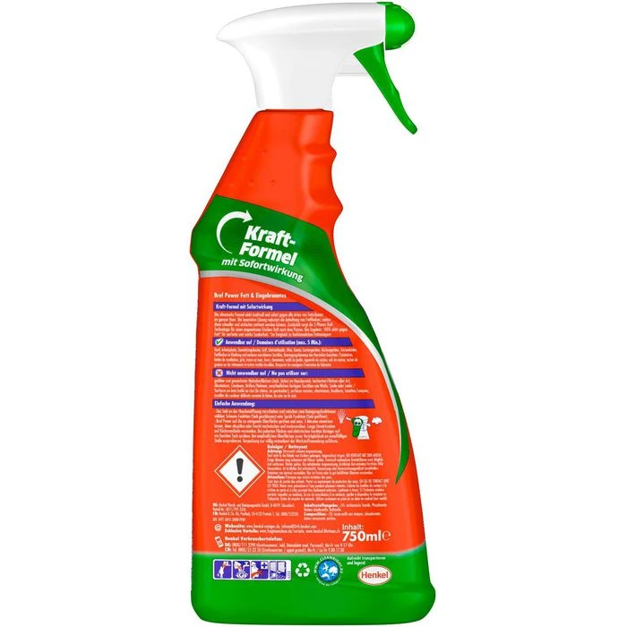 Henkel Bref Power Spray Mit Kraftformel, Mit Sprühkopf, Gegen Fett Und Eingebranntes, 750ml, Fettlöser 5 Henkel Bref Power Spray Mit Kraftformel, Mit Sprühkopf, Gegen Fett Und Eingebranntes, 750ml, Fettlöser – Bild 3