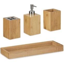 Relaxdays Badaccessoires-Set 10020224, 4-teilig, Aus Bambus, Braun 14 Relaxdays Badaccessoires-Set 10020224, 4-teilig, Aus Bambus, Braun -Franz-Mensch Shop 59636a113bcd466aaf974bd17e8fe77d61561a2d badaccessoires set relaxdays 10020224 4 teilig