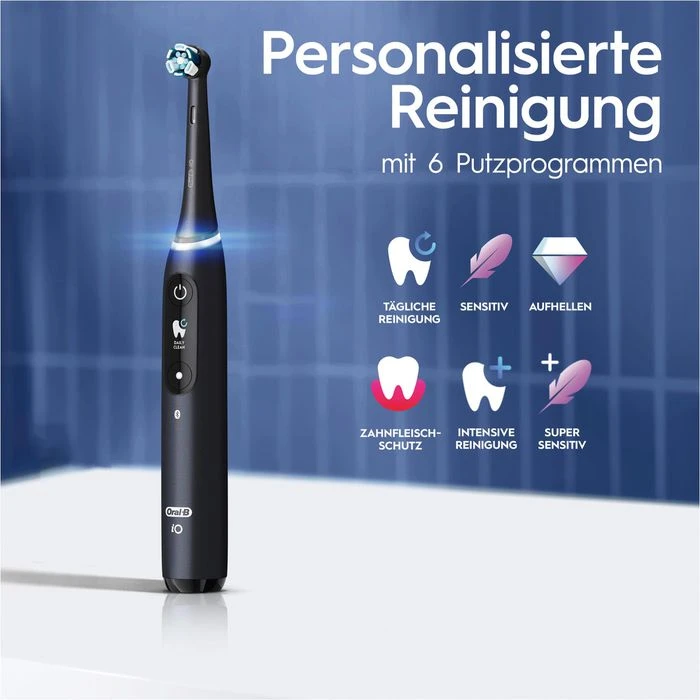 Oral B Oral-B Elektrische-Zahnbürste IO Series 8N, Black, 6 Putzmodi, Mit Reiseetui Und 2 Aufsteckbürsten 6 Oral B Oral-B Elektrische-Zahnbürste IO Series 8N, Black, 6 Putzmodi, Mit Reiseetui Und 2 Aufsteckbürsten – Bild 4