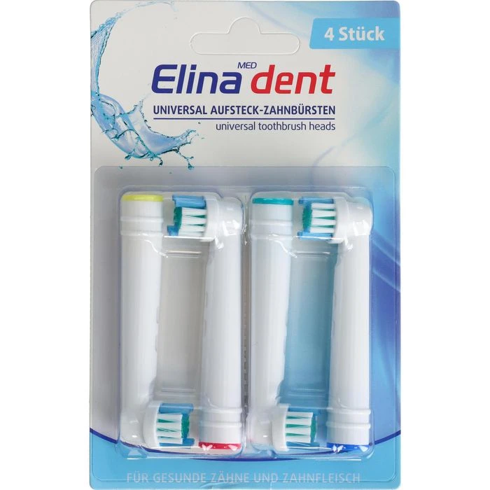 Elina-med Aufsteckbürsten Dent, Für Oral-B Pro, Genius Und Vitality, Weiß, 4 Stück 3 Elina-med Aufsteckbürsten Dent, Für Oral-B Pro, Genius Und Vitality, Weiß, 4 Stück