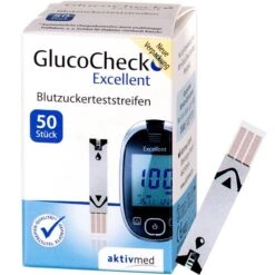 Aktivmed Blutzuckerteststreifen GlucoCheck Excel., 50 Stück