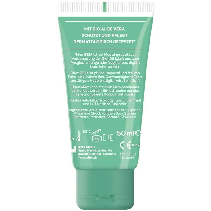 Ritex Gleitgel GEL+ Mit Aloe Vera, 50 Ml, Wasserbasierend 9 Ritex Gleitgel GEL+ Mit Aloe Vera, 50 Ml, Wasserbasierend – Bild 7