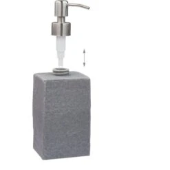 Relaxdays Seifenspender Steinoptik Eckig, Grau, Kunststein, Mit Edelstahlpumpe, 200ml -Franz-Mensch Shop 6a665981b964db60e3365a421d50b2def37640a6 seifenspender relaxdays steinoptik eckig grau