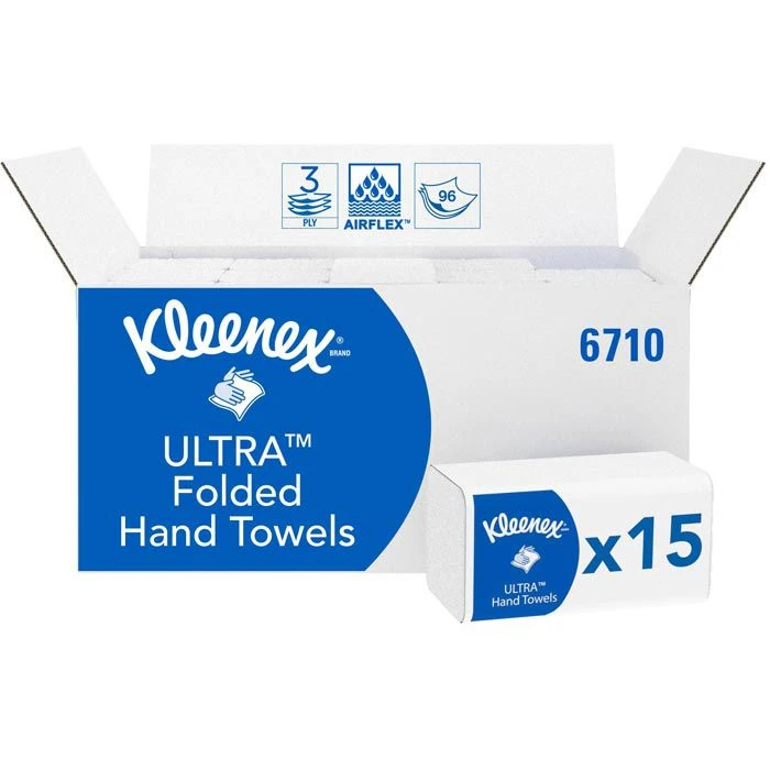 Kimberly-Clark Papierhandtücher Kleenex Ultra 6710, 3-lagig, Interfold-Falz, 21,5 X 31,8cm, 1440 Stück 3 Kimberly-Clark Papierhandtücher Kleenex Ultra 6710, 3-lagig, Interfold-Falz, 21,5 X 31,8cm, 1440 Stück
