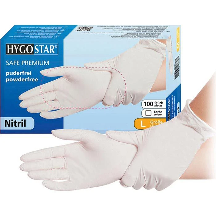 Franz-Mensch Einmalhandschuhe Safe Nitril Puderfrei, Weiß, Größe L, 100 Stück 3 Franz-Mensch Einmalhandschuhe Safe Nitril Puderfrei, Weiß, Größe L, 100 Stück
