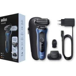 Braun Elektrorasierer Series 6 60-B1200s, Blau, Wet & Dry, Mit EasyClick-Präzisionstrimmer -Franz-Mensch Shop 72a46919111929a836577020e336499cb5fe09be elektrorasierer braun series 6 60 b1200s blau