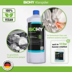 BiOHY Klarspüler 100% Vegan, Nachhaltig, Bio, Hochkonzentrat, Kanister, 10 Liter -Franz-Mensch Shop 72baf0c234772a9618e27344e0da9cb54ea71d5f klarspueler biohy 100 vegan nachhaltig bio