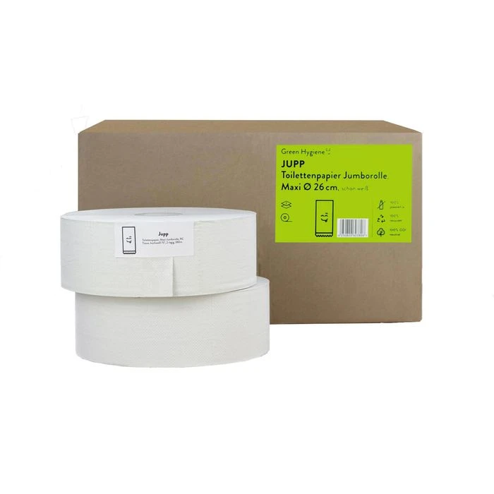 GreenHygiene Toilettenpapier Jupp, Jumbo, 2-lagig, Recycling, 380 M, 6 Rollen 3 GreenHygiene Toilettenpapier Jupp, Jumbo, 2-lagig, Recycling, 380 M, 6 Rollen