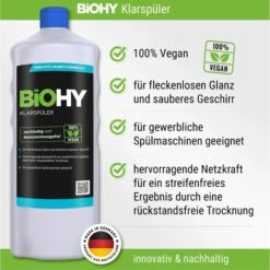 BiOHY Klarspüler 100% Vegan, Nachhaltig, Bio, Hochkonzentrat, Kanister, 10 Liter -Franz-Mensch Shop 7d099b7170232d08fcd942d902f6b00b007e4119 klarspueler biohy 100 vegan nachhaltig bio