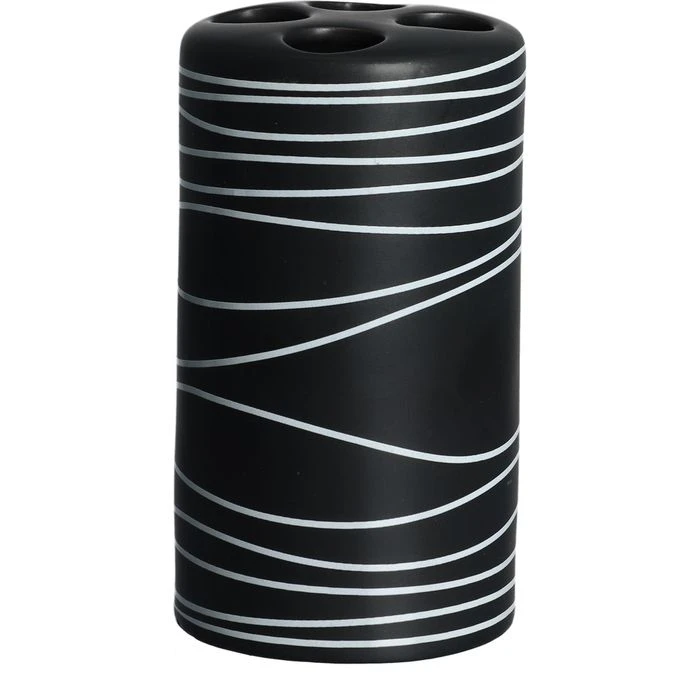 Zeller Badaccessoires-Set 18252, 4-teilig, Aus Keramik, Schwarz 6 Zeller Badaccessoires-Set 18252, 4-teilig, Aus Keramik, Schwarz – Bild 4