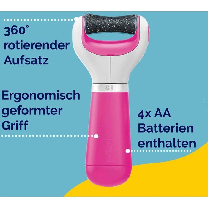 Scholl Hornhautentferner ExpertCare, Pink, Elektrisch, Starke Körnung, Mit Fersenrolle 4 Scholl Hornhautentferner ExpertCare, Pink, Elektrisch, Starke Körnung, Mit Fersenrolle – Bild 2
