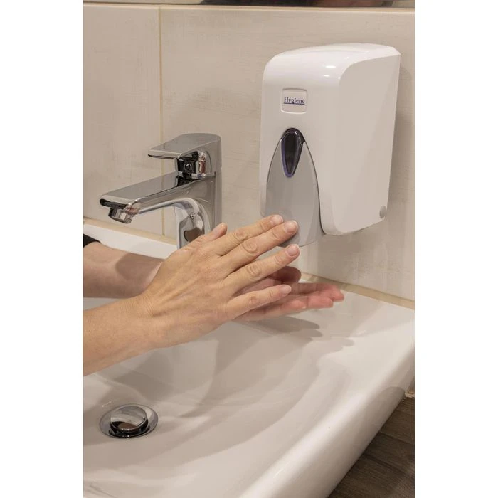 Böttcher-AG Seifenspender Profi, Kunststoff, Weiß, 500ml 4 Böttcher-AG Seifenspender Profi, Kunststoff, Weiß, 500ml – Bild 2