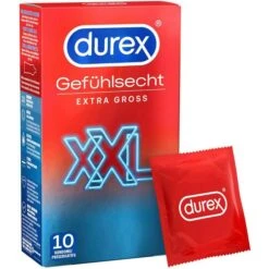 Durex Kondome Gefühlsecht Extra Groß XXL, 57 Mm, 10 Stück