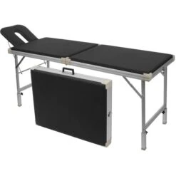 Sport-Tec Massageliege Robusta ST Schwarz, Höhenverstellbar, Klappbar, Mobil, Aluminium