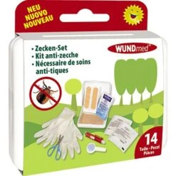 WUNDmed Zeckenentferner Zecken-Set, Mensch & Tier, Zeckenzange, Aus Kunststoff, 14 Teile