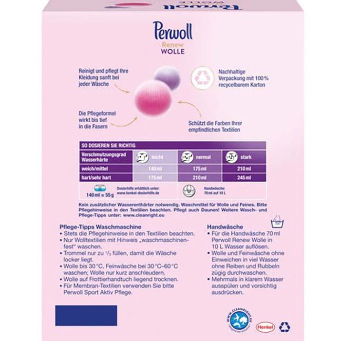Perwoll Waschmittel Renew Wolle & Feines, Pulver, 0,88 Kg, 16 Waschladungen 6 Perwoll Waschmittel Renew Wolle & Feines, Pulver, 0,88 Kg, 16 Waschladungen – Bild 4