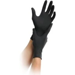 MaiMed Einmalhandschuhe Nitril Black, Puderfrei, 76843, Schwarz, 100 Stück, Größe L -Franz-Mensch Shop a274e890b37f7fbe9cb2ad12277f00452d2a867c einmalhandschuhe maimed nitril black puderfrei