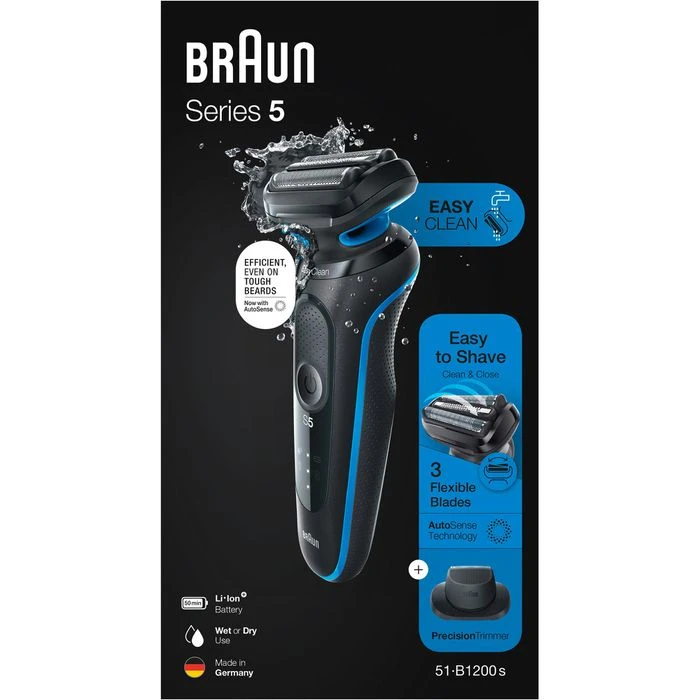 Braun Elektrorasierer Series 5 51-B1200s, Blau, Wet & Dry, Mit EasyClick-Präzisionstrimmer 9 Braun Elektrorasierer Series 5 51-B1200s, Blau, Wet & Dry, Mit EasyClick-Präzisionstrimmer – Bild 7