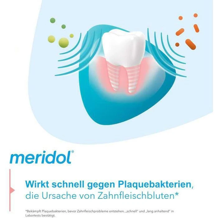 Meridol Mundspülung Zahnfleischschutz, Antibakteriell, Ohne Alkohol, 400ml 4 Meridol Mundspülung Zahnfleischschutz, Antibakteriell, Ohne Alkohol, 400ml – Bild 2