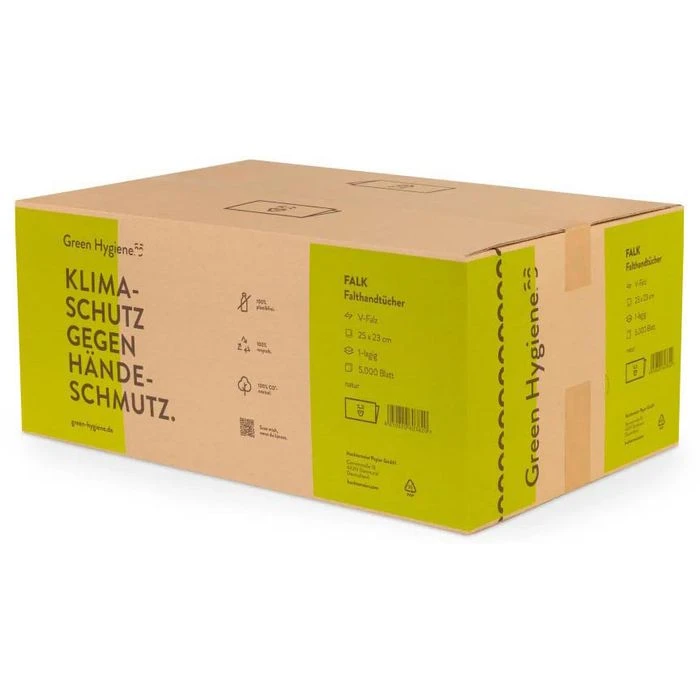 GreenHygiene Papierhandtücher Falk, 1-lagig, Zick-Zack-Falz, 25 X 23 Cm, Natur, 5000 Stück 6 GreenHygiene Papierhandtücher Falk, 1-lagig, Zick-Zack-Falz, 25 X 23 Cm, Natur, 5000 Stück – Bild 4