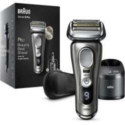 Braun Elektrorasierer Series 9 Pro Premium 9465cc, Wet&Dry, 4+1 Scherkopf, Trimmer+Reinigungsstation