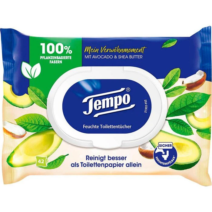 Tempo Toilettenpapier Mein Verwöhnmoment, Feuchte Tücher, Avocado & Shea Butter, 2x42 Tücher 4 Tempo Toilettenpapier Mein Verwöhnmoment, Feuchte Tücher, Avocado & Shea Butter, 2x42 Tücher – Bild 2