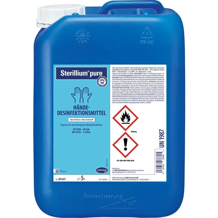 Sterillium Pure, 9816870, Händedesinfektionsmittel, 5 Liter, Kanister, Desinfektionsmittel 3 Sterillium Pure, 9816870, Händedesinfektionsmittel, 5 Liter, Kanister, Desinfektionsmittel