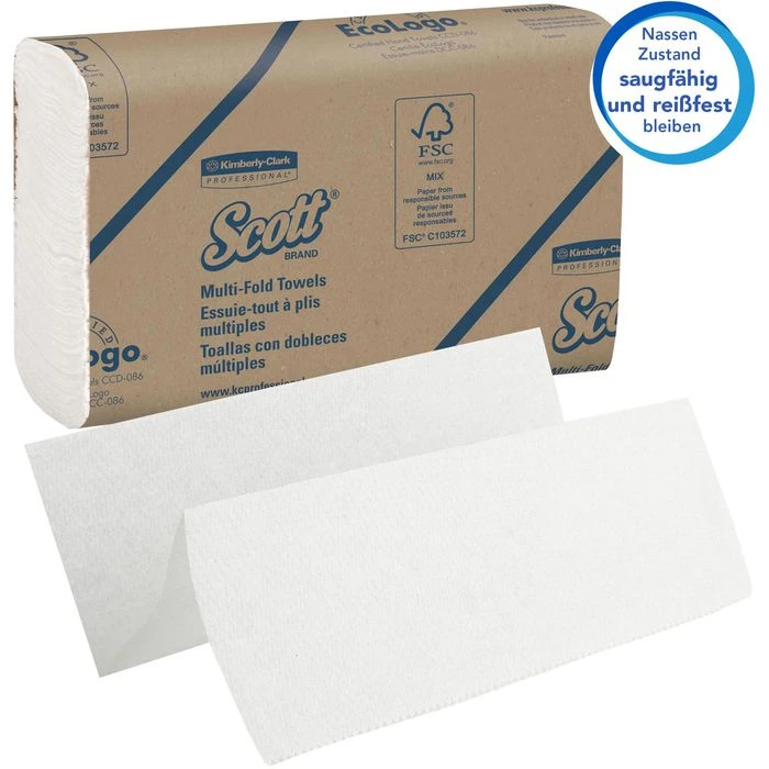 Kimberly-Clark Papierhandtücher Scott, 1804, 1-lagig, Multifold-Falz, 23,5 X 23,0cm, 4000 Stück 4 Kimberly-Clark Papierhandtücher Scott, 1804, 1-lagig, Multifold-Falz, 23,5 X 23,0cm, 4000 Stück – Bild 3